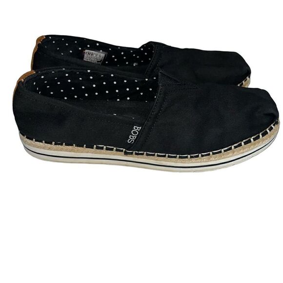 Bobs from Skechers black fabric slip-on espadrilles 8 - Picture 1 of 6